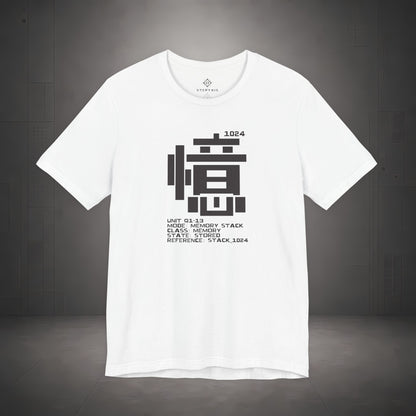 STEPYXIS Q1-13 MEMORY STACK tee — front graphic, Chinese character 憶 and anchor 1024 print