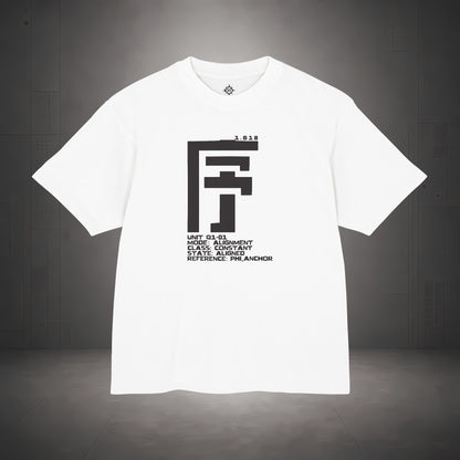 STEPYXIS Q1-01 ALIGNMENT tee — front graphic, Chinese character 序 and anchor 1.618 print