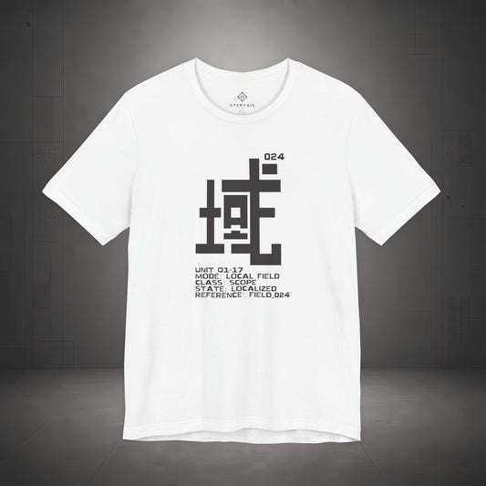 STEPYXIS Q1-17 LOCAL FIELD tee — front graphic, Chinese character 域 and anchor 024 print