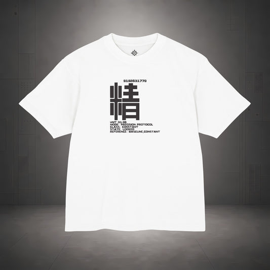 STEPYXIS Q1-06 PRECISION PROTOCOL tee — front graphic, Chinese character 精 and anchor 9192631770 print